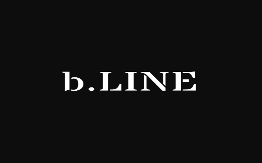b.LINE logo in white font on black background b.LINE logo in white font on black background