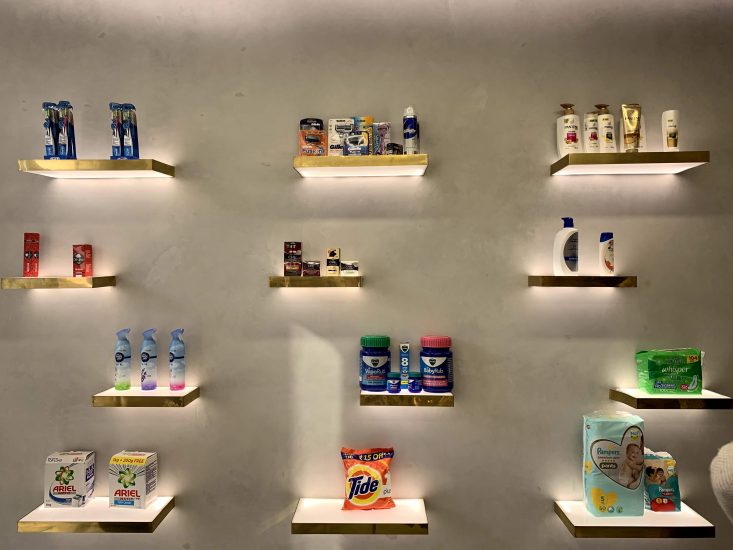 P and G's brands displayed on a wall