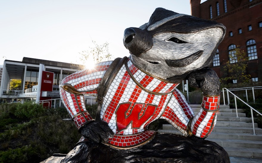 Bucky Badger statue in Alumni Park Bucky Badger statue in Alumni Park