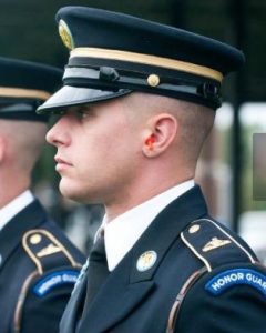 Profile view of man in U.S. Army uniform
