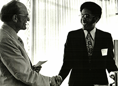 Sterling Schoen greets James Jackson