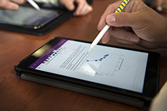 ipad being used
