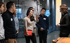 MBA student poses a question to Fiskars