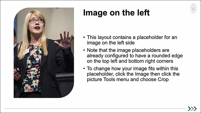 PowerPoint slide example: Left primary image with right text